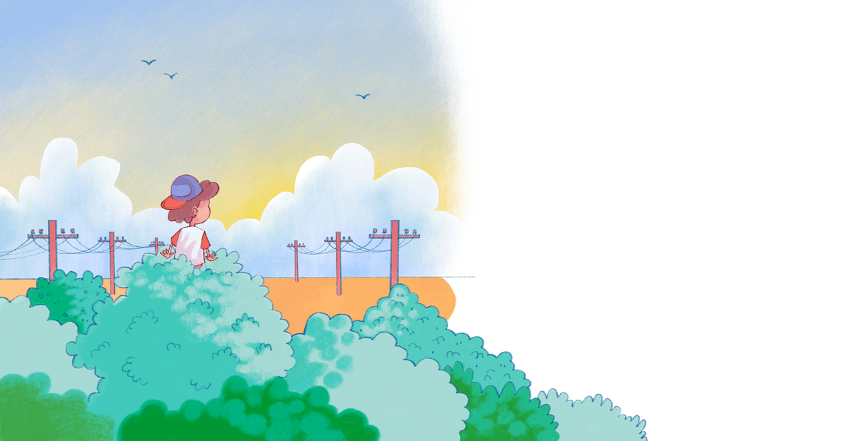 Illustration of the boy in the tree